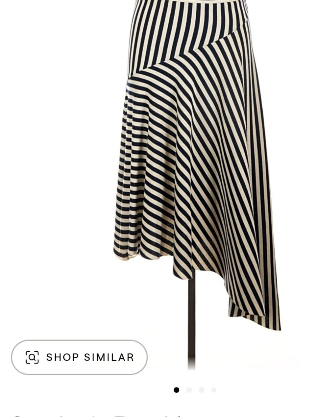 Sunday In Brooklyn --- Striped Black and White Asymmetrical Midi Skirt